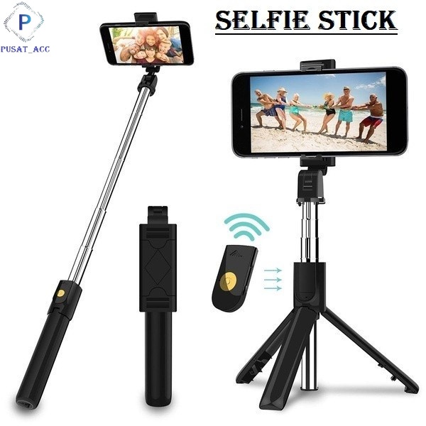 TB04-Tongsis Bluetooth 4in1 Selfie Stick Remote Cam Macaron