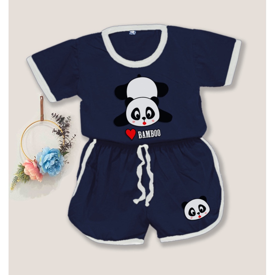 VF-Setelan baju playful colour anak karakter panda / setelan anak unisex