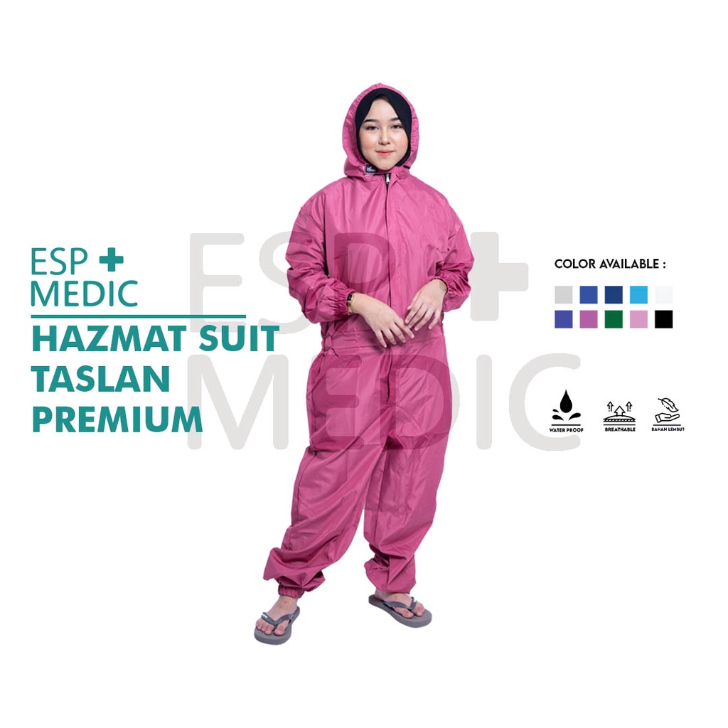ESP MEDIC - HAZMAT SUIT REUSABLE / HAZMAT SUIT WATERPROOF. WATER REPELLENT / HAZMAT TASLAN