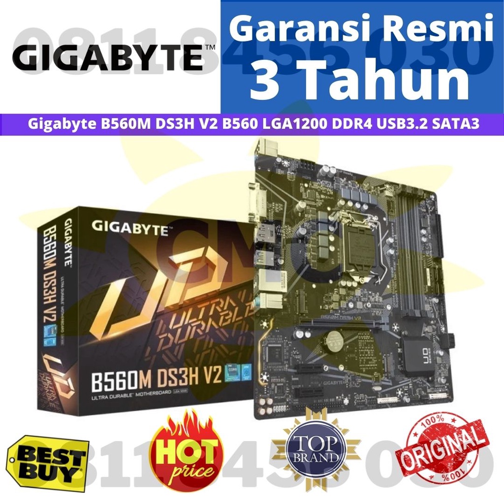 Gigabyte B560M DS3H V2 LGA1200 B560 DDR4 USB 3.2 SATA3