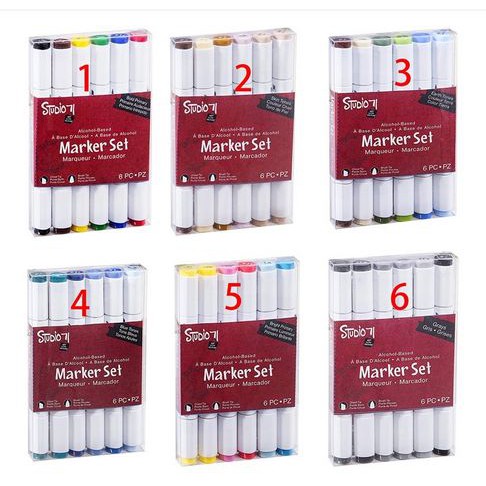 TOUCHNEW Sketch Art Marker Set Alcohol Based Dual Tips (6pcs)