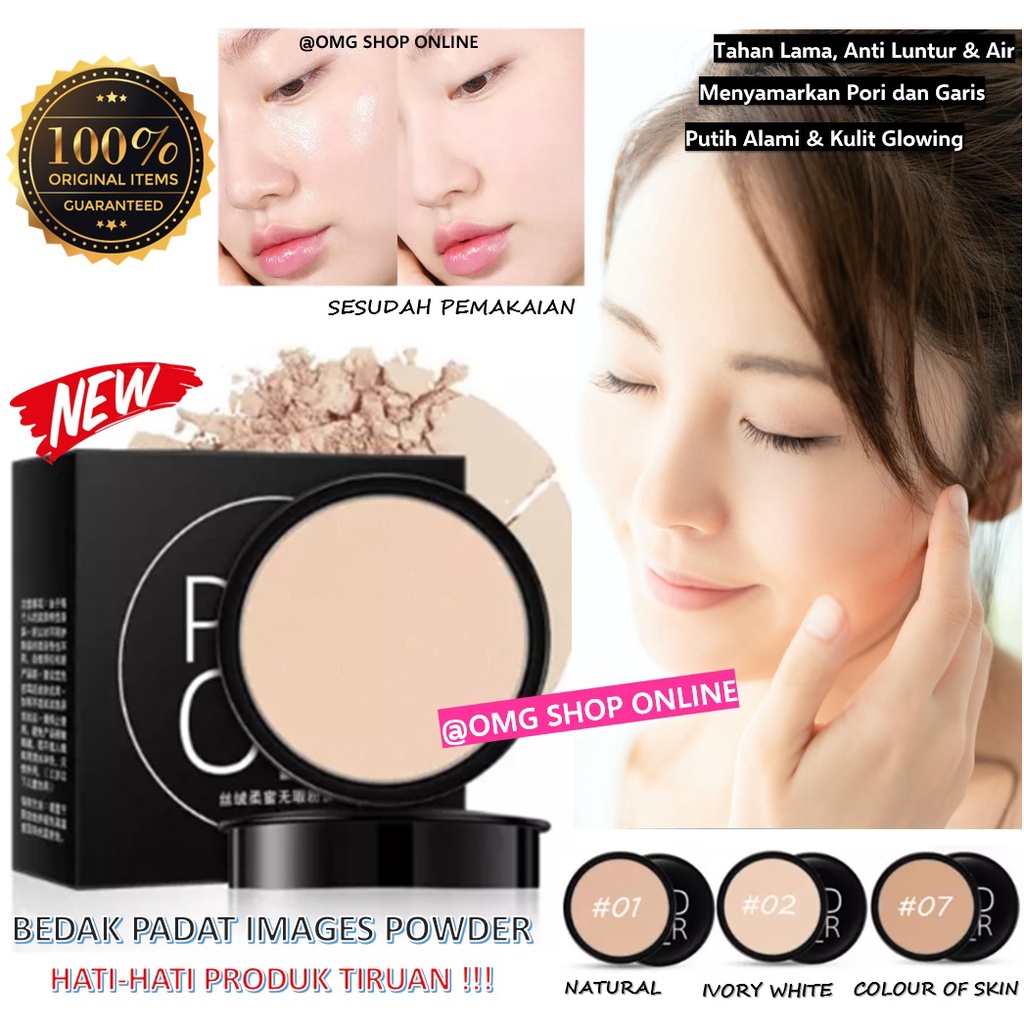 Bedak Glowing Tahan Lama Anti Air Images Professional Compact Powder / Bedak Images Powder Beauty Powder 10 gr - Bedak Padat Glowing Tahan Lama Anti Luntur - Images Powder Foundation Waterproof Bedak Pemutih dan Glowing / Bedak Tahan Lama Kosmetik Wanita