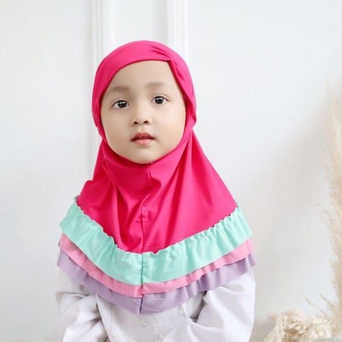 Jilbab Anak Bayi Balita Gotik Pelangi Usia 0-3 Tahun Bahan Jersey Terbaru Termurah / Alody's Collection