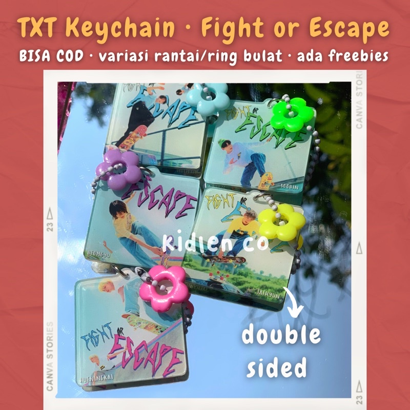 Gantungan Kunci Akrilik Karakter TXT Fight Escape keychain SOOBIN YEONJUN BEOMGYU HUENINGKAI TAEHYUN