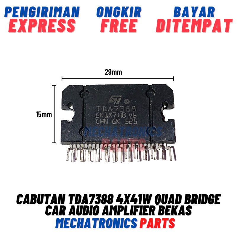 Cabutan TDA7388 TDA 7388 4x41w Quad Bridge Car Audio Amplifier Bekas Cabutan