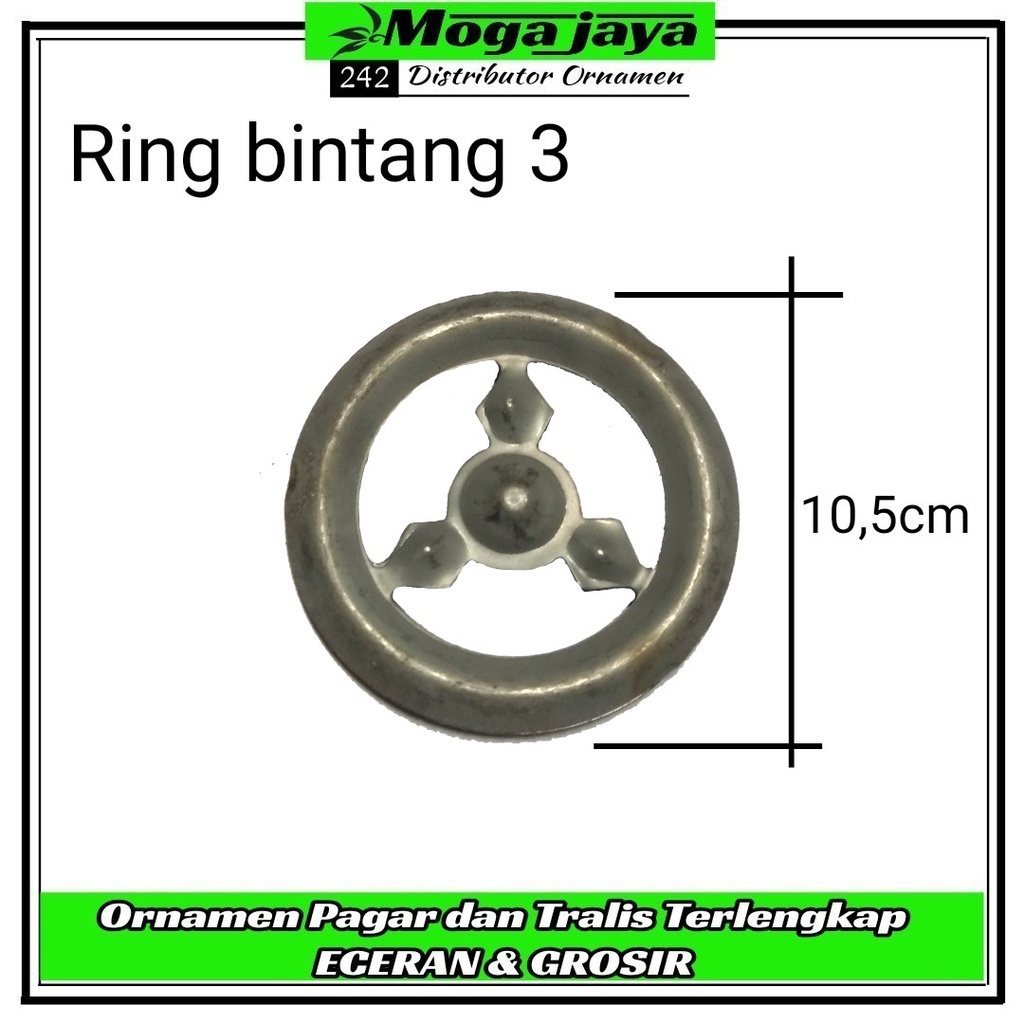 Ring bintang ornamen pagar tralis besi plat
