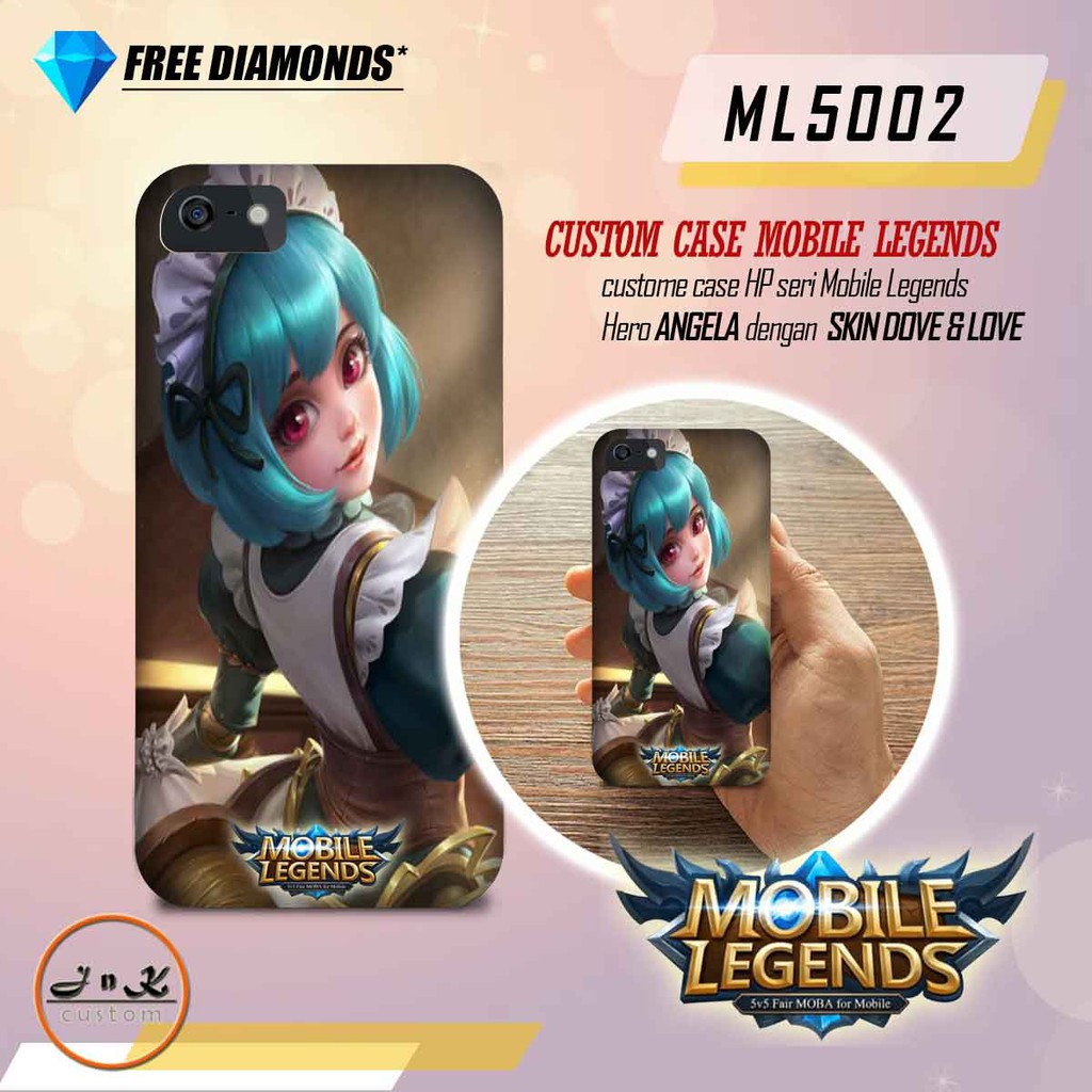 CUSTOM CASE MOBILE LEGENDS - HERO ANGELA. SKIN DOVE & LOVE