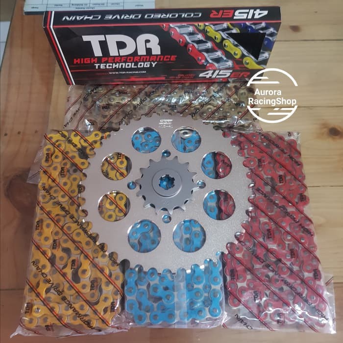 Q.W181 GEAR SET SATRIA 120 R & RANTAI TDR 415 ER COLOUR SERIES