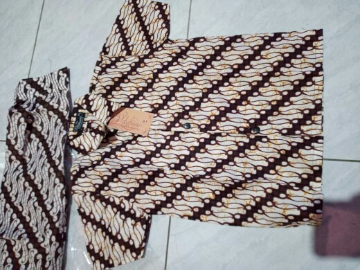 Couple Ayah Anak Batik Unggul Jaya Parang Putih