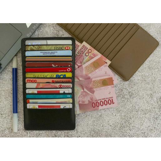

♖ Card Holder / Dompet Kartu Kredit, KTP, SIM, ATM, dll isi 13 Slot - Hitam ☂