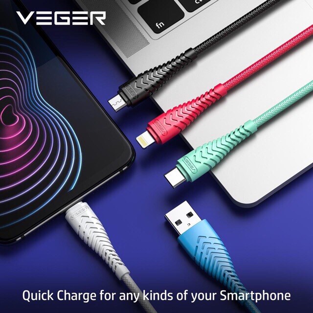 VEGER V110 Kabel Data Type C Fast Charging 3.0 - ISI 40 Per Kaleng -