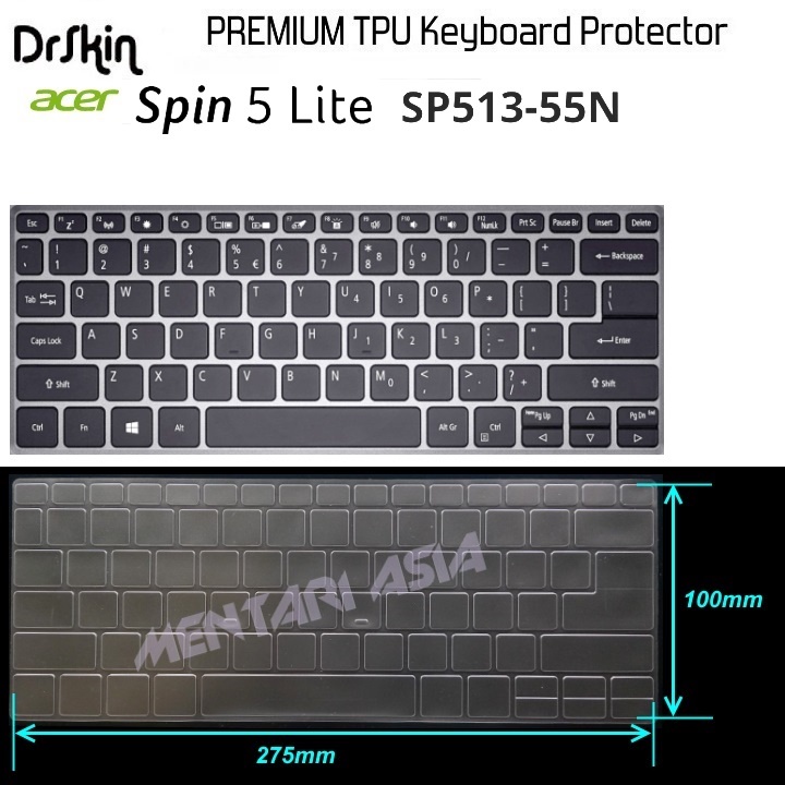 Keyboard Protector ACER Spin 5 Lite SP513-55N - DrSkin PREMIUM TPU CLEAR