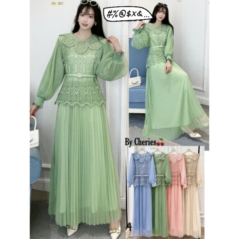 Gamis Import Maxi Dress Import Brukat Tille  Ayesha (FCODI667)