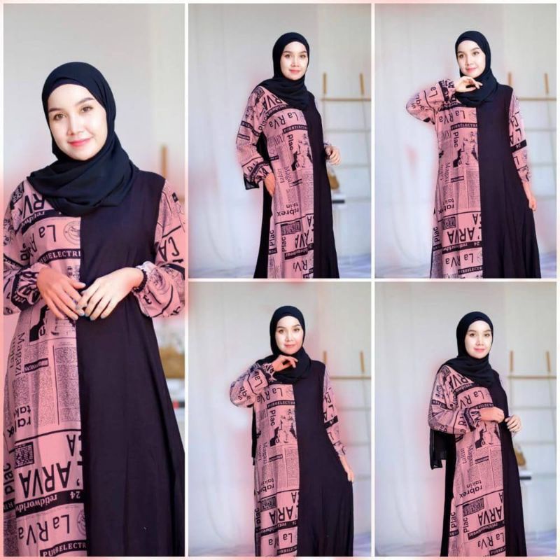 Dress Koran Terhits 2021 - Longdress Polos Rayon Crincel - Gamis Wanita Terbaru