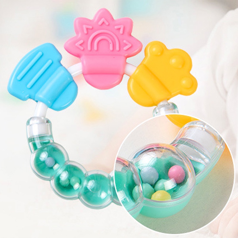 Mainan Teether Bayi Bahan Silikon Bentuk Cincin