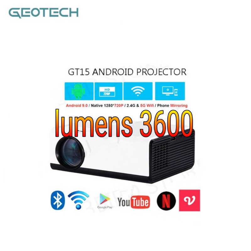 Mini Projector GEOTECH GT15 Android proyektor mini 3600 Lumens