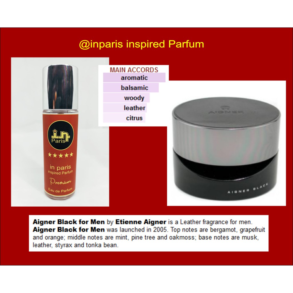in Paris Parfum inspired AIGNER BLACK MAN