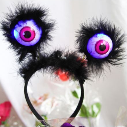 Bando bola mata monster LED bisa meny+ala eyeball halloween party pesta prank hantu headband cosplay