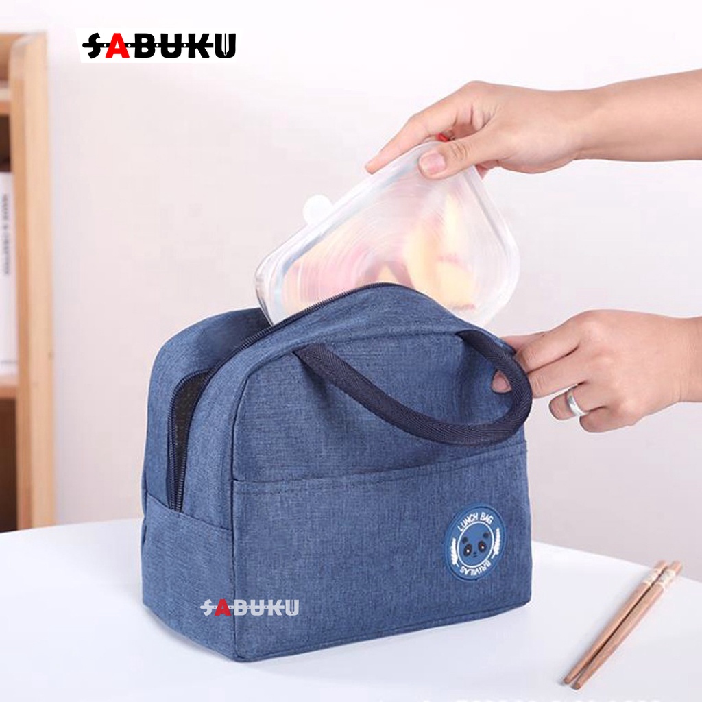 Tas Cooler Bag Tas Bekal Kotak Makan Cooler Bag Simpel Dilapisi Alumunium Tas Bekal Lunch Cooler -220