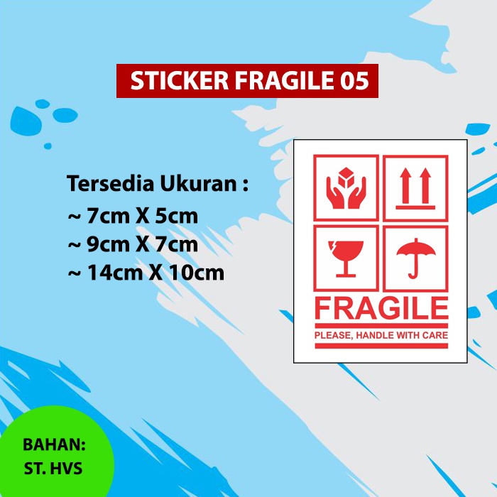 

Sticker Fragile / Stiker Awas Barang Pecah Belah Bahan ST. HVS SF05