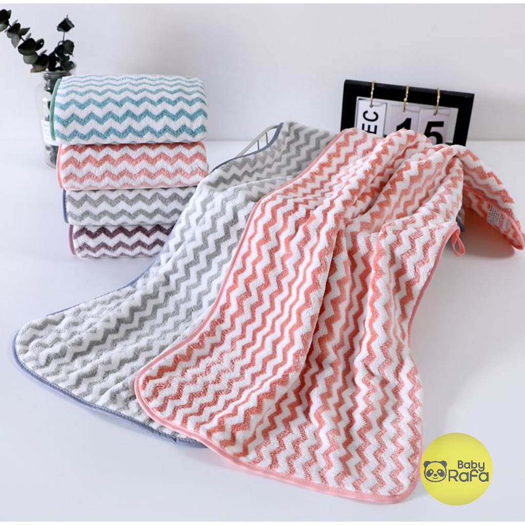 Handuk Mandi ZIGZAG Size Besar 70 x 140 Cm, Handuk Towel Dewasa Anak dan Bayi motif ZIGZAG