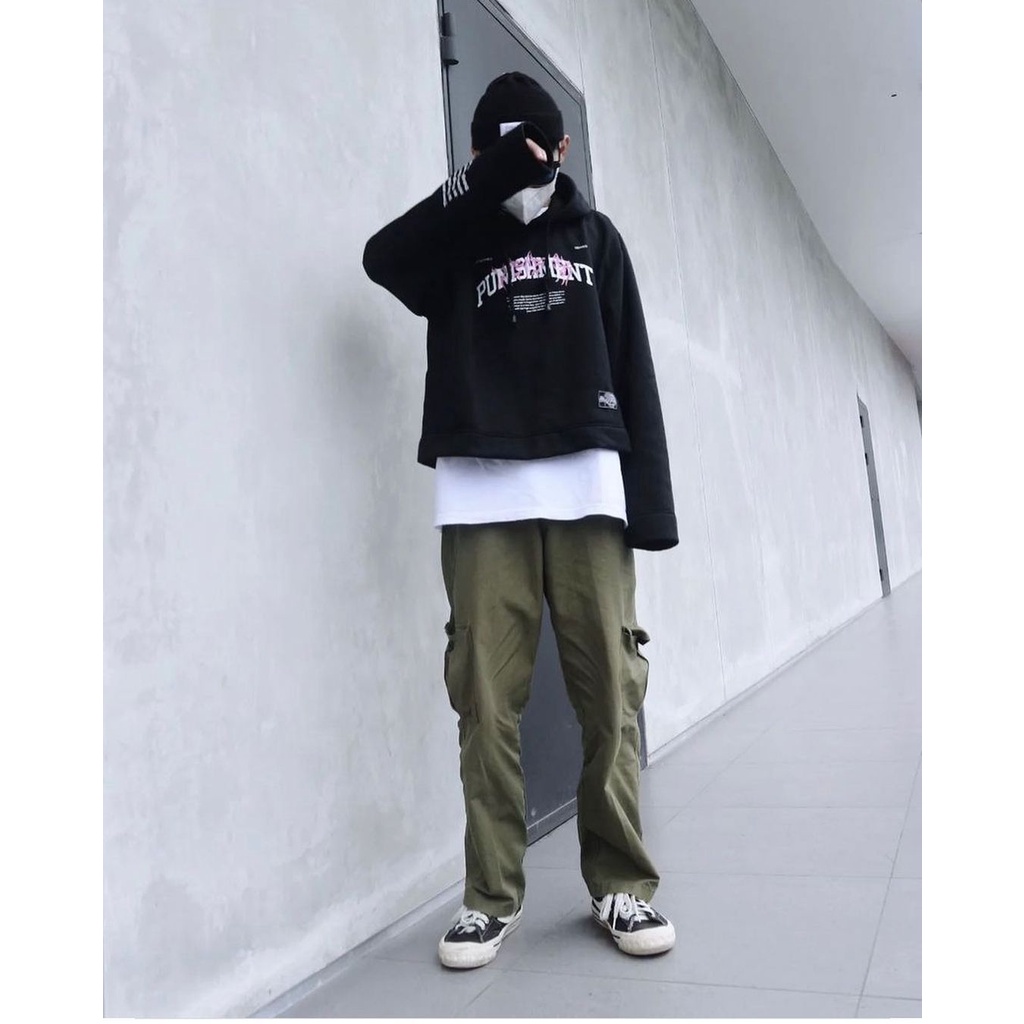 CROP HOODIE OVERSIZE UNISEX DISASTER PUNISMENT ORIGINAL DISTRO