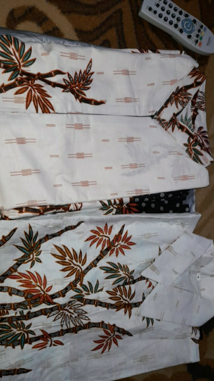 Batik Couple Keluarga Sania Ruffle Ori Ndoro Jowi Dnt Motif Bambu Putih