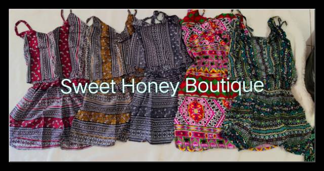 Sweet Honey ~ Jumpsuit Pendek Kipir Cipir Bali Kirana Jamsut Pendek Motif Etnik dan Bunga [Bisa COD]