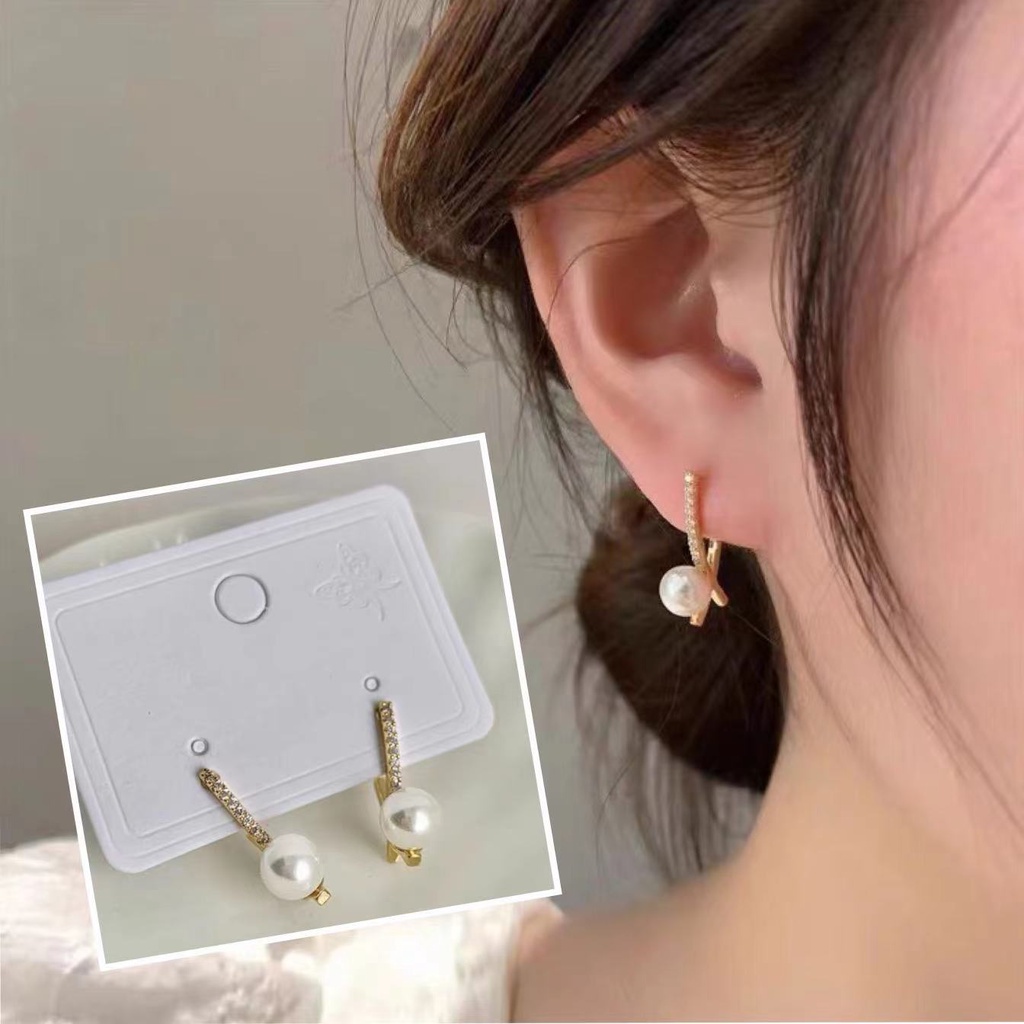 Anting Mutiara zircon Gaya retro Untuk Wanita