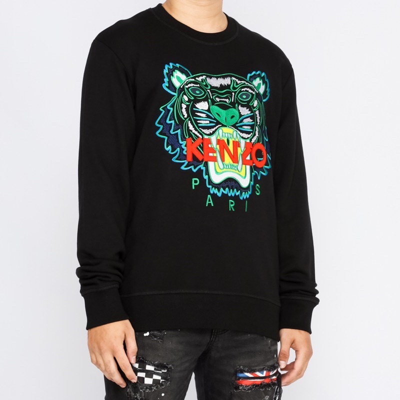 Ken. Tiger Crewneck Black Green