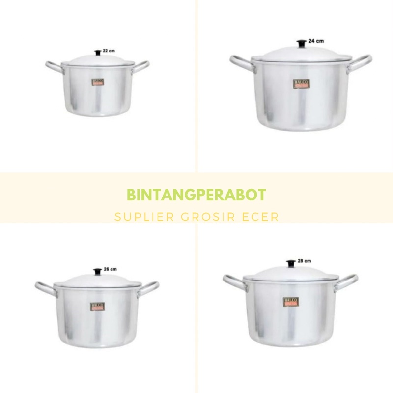 HALCO - Panci Masak Air / Panci Rebus / Panci Aluminium Uk 22-24-26-28-30-32-34-36-40 cm