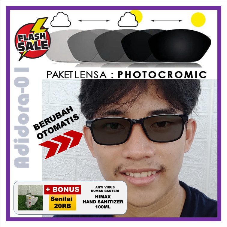 Terbaru Kacamata Cowok Keren Photocromic Anti UV 400 Model Korea Adidora01 IRH0304