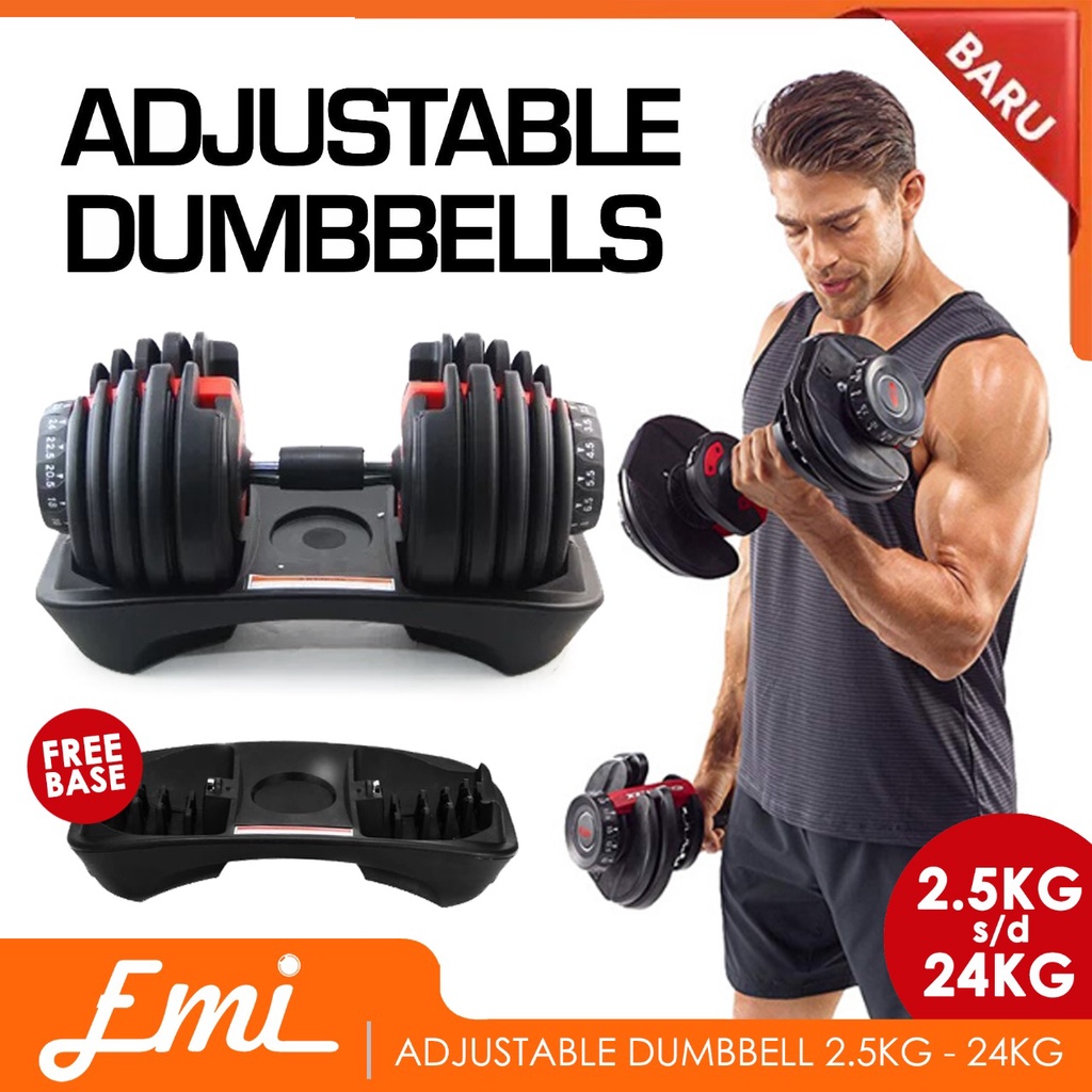 ADJUSTABLE DUMBBELL 2.5KG - 24KG - Barbel Fitness