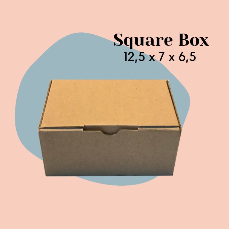 

SQUARE BOX // KARDUS DIE CUT KARTON COKLAT PACKAGING 12.5x7x6.5
