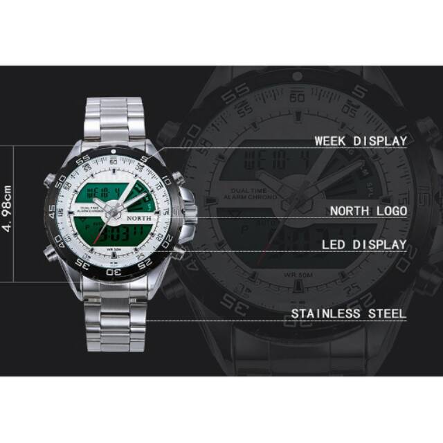 NORTH Jam Tangan Digital Analog - 6016 - NZWS06BK