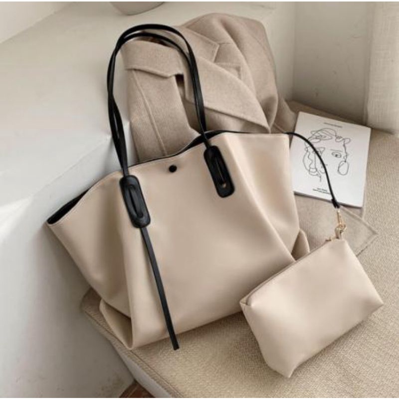 TAS TOTE BAG SET 2 IN 1 WANITA FASHION IMPORT GT 1882