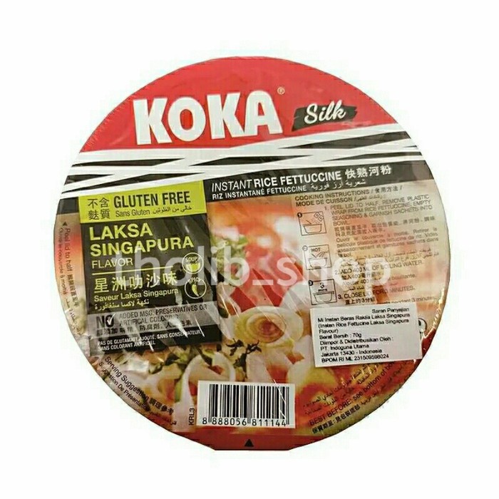 

mie koka no msg bowl laksa singapura flavor 90gr