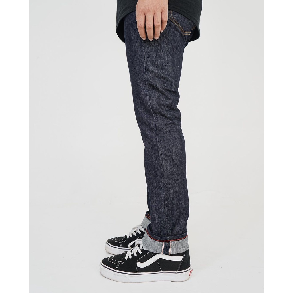 CELANA DENIM PRIA SVGE DIVINE BLUE DEEP INDIGO 15 OZ RAW DENIM REDLINE SELVEDGE