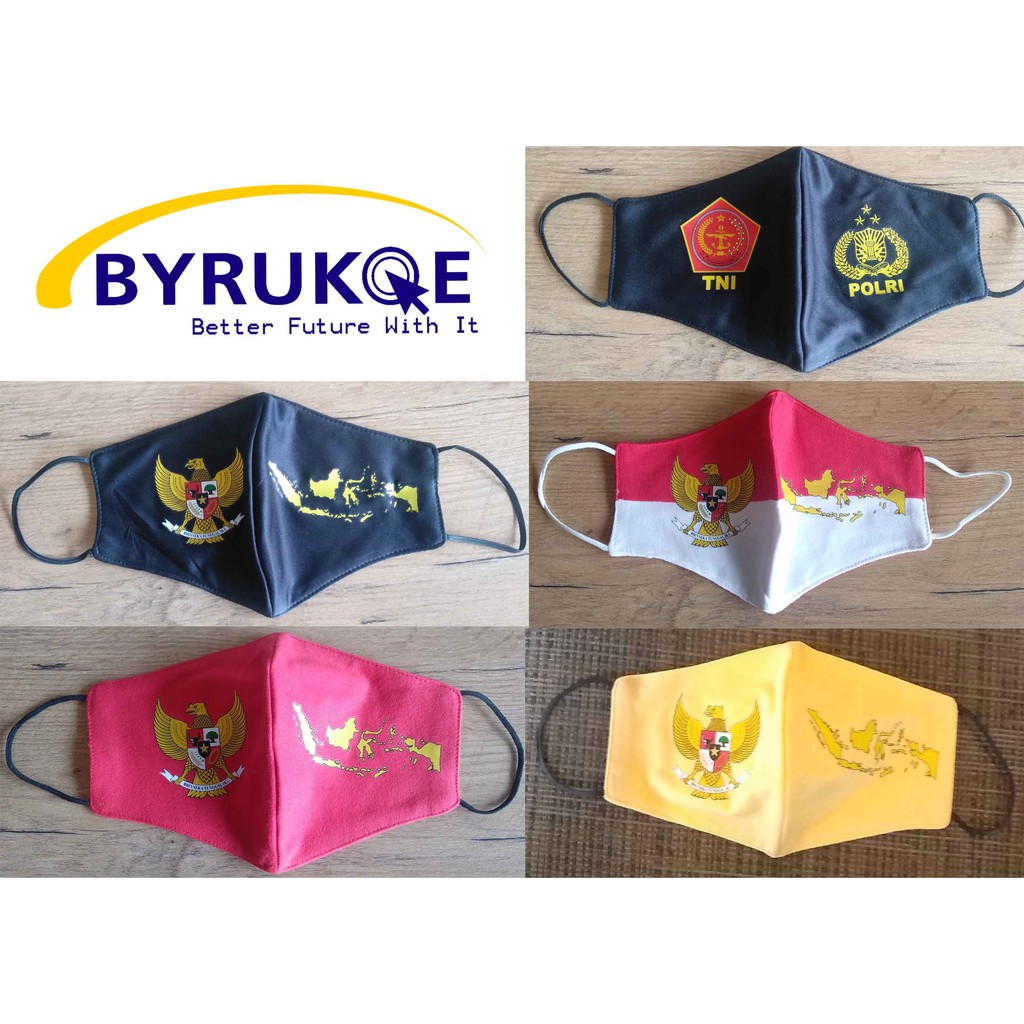 Masker TNI/ Masker POLRI/ Masker Pancasila/ Masker Peta Indonesia/ Masker Kain Premium/ Masker Kain