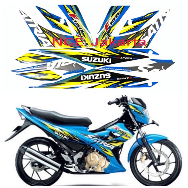 STIKER STRIPING SATRIA F 2013 BIRU SPESIAL EDITION