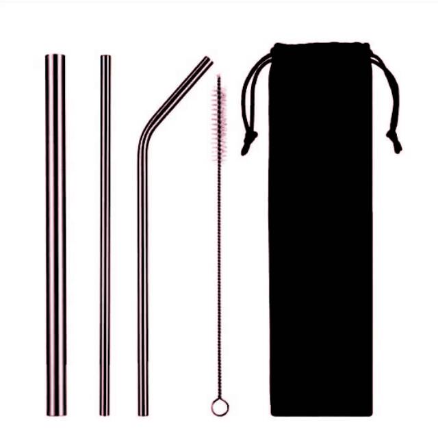 

SEDOTAN SATINLESSS STRAW / PREMIUM SET 5 PCS VELVET POUCH - SILVER