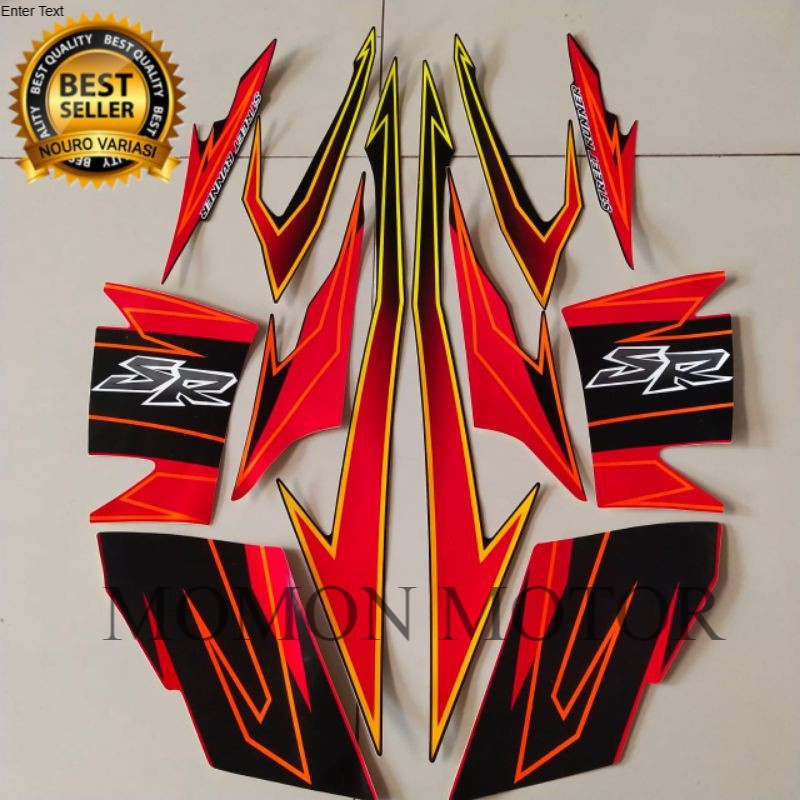 Sticker striping suzuki smash 110 sr 2007 hitam merah