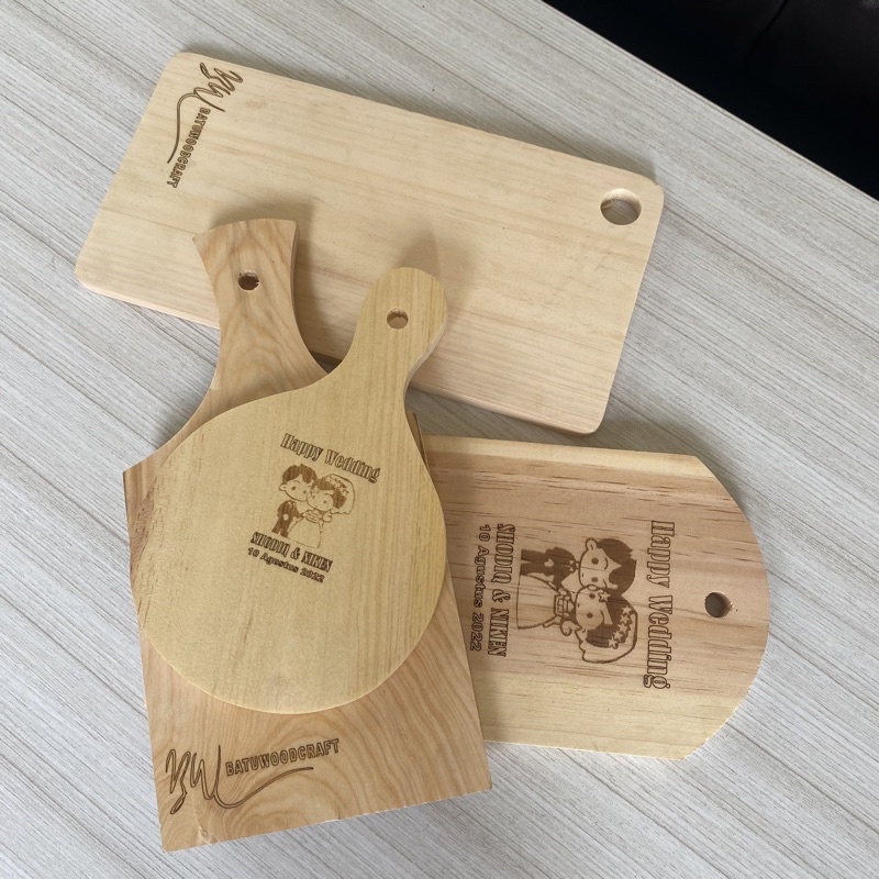 Grafir Talenan 30x15 Custom Grafir Talenan Kayu Pinus Souvenir Kado