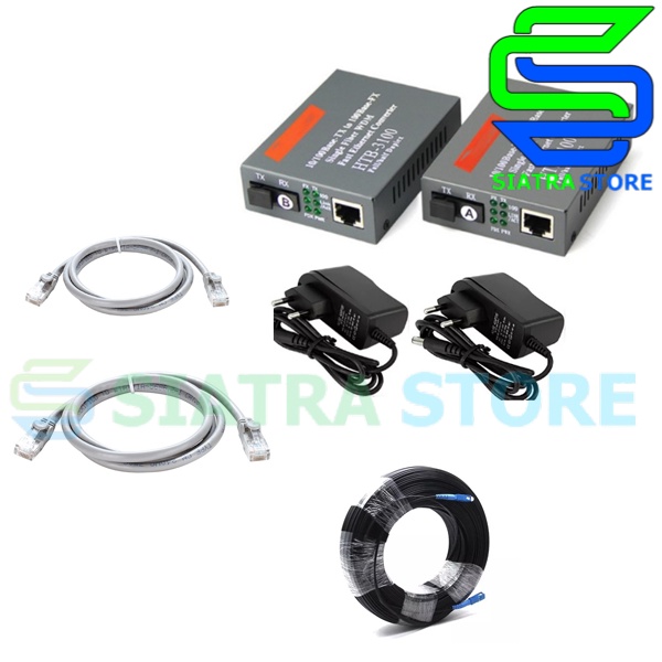 Paket Fiber Optic 150M Siap Pakai 1 Link 10/100 Mbps Media Converter