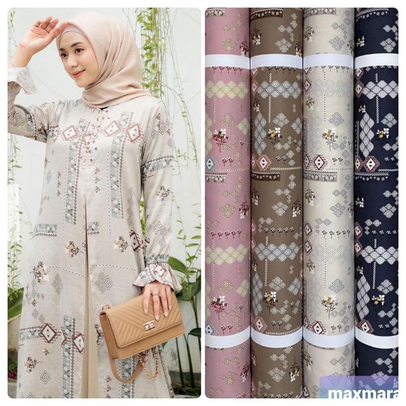 Kain Bahan Maxmara Lux Motif Kaluna &amp; Nusa harga per 0.5meter