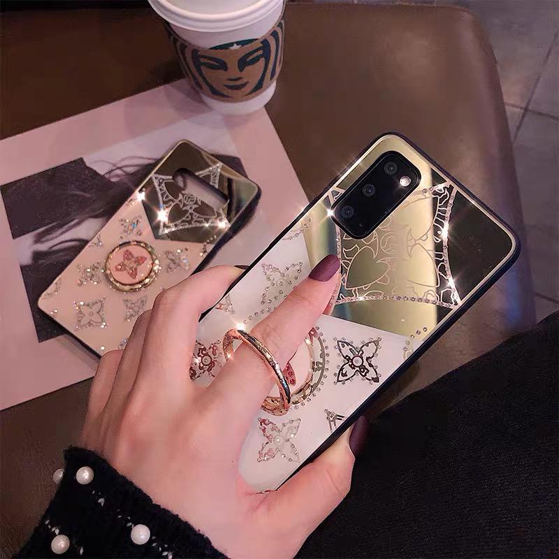 Bumper Ring Case Fashion clover LV bunga glitter Oppo Reno 4 4 Pro 5 5 Pro A52 A72 A92 FH03