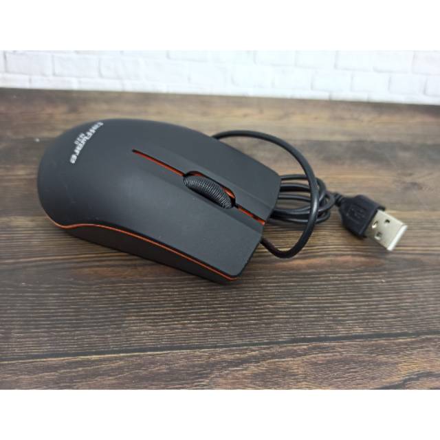 Mouse kabel komputer PC High Accuracy Taffware Wired Mouse USB 800DPI tvbox M20 - Black