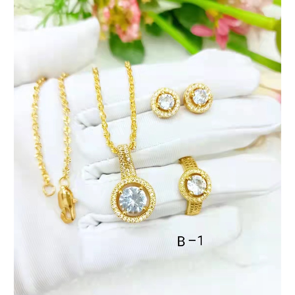 Set perhiasan xuping lapis emas fashion jewellery A-B (kalung,anting cincin)