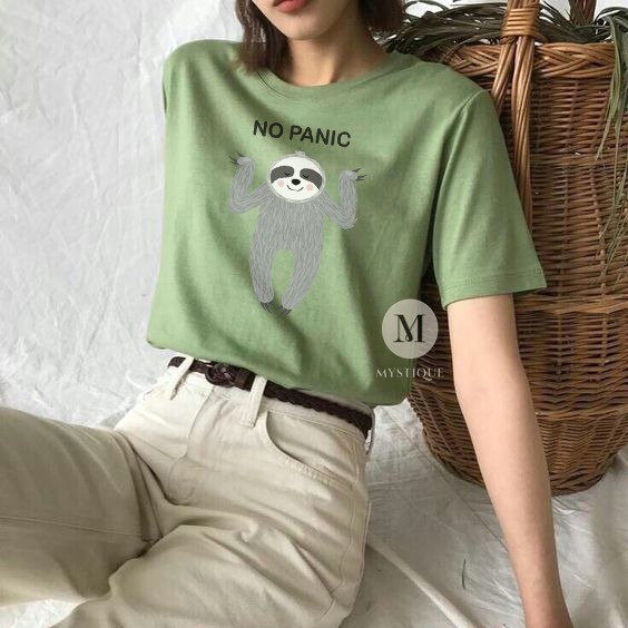 MYSTIQUE.ID-BAJU KAOS NO PANIC T-SHIRT LUCU DAN AESTHETIC