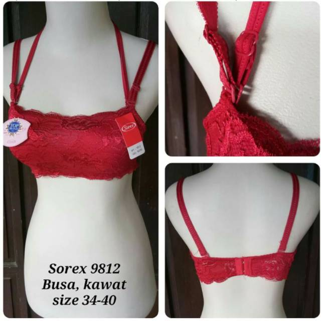 BRA KEMBEN SOREX 9812 TALI ( Size 34-40) - Kawat Busa
